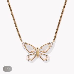 NWT Dolly Parton x Kendra Scott Enamel Butterfly Vintage Gold Pendant Necklace